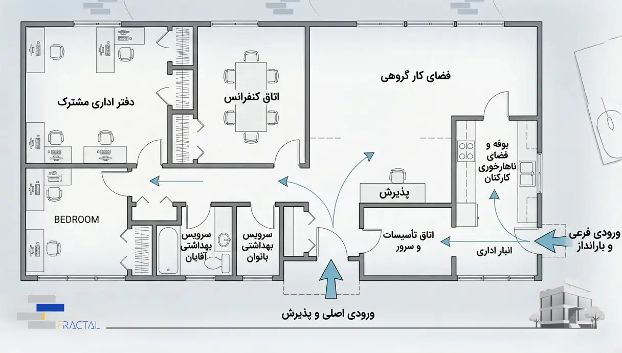 طراحی سیرکولاسیون درفضای اداری
