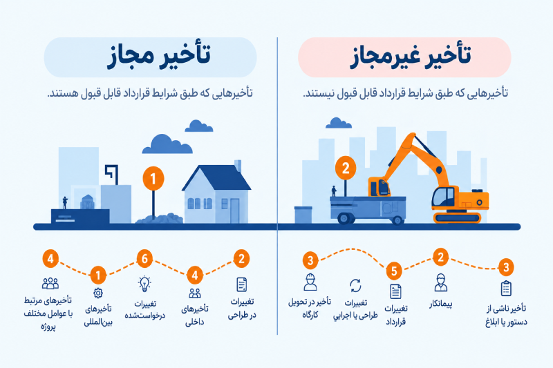 تأخیر مجاز و غیرمجاز در ماده ۵۰ چه تفاوتی دارند؟